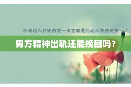 男方精神出轨还能挽回吗？