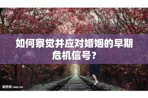 如何察觉并应对婚姻的早期危机信号？