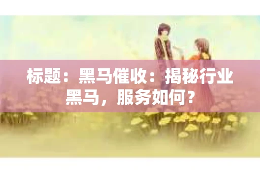 标题：黑马催收：揭秘行业黑马，服务如何？