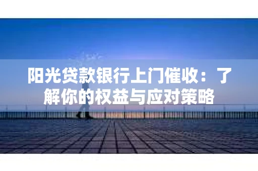 阳光贷款银行上门催收：了解你的权益与应对策略