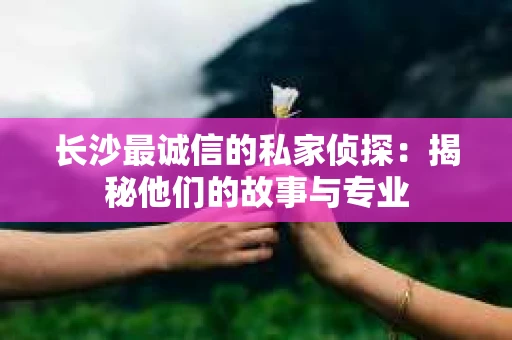 长沙最诚信的私家侦探：揭秘他们的故事与专业