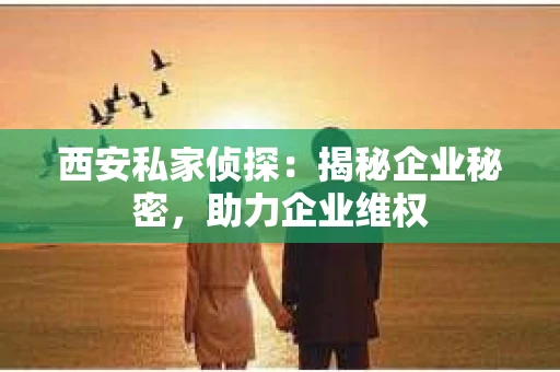 西安私家侦探：揭秘企业秘密，助力企业维权