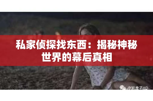 私家侦探找东西：揭秘神秘世界的幕后真相