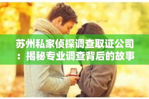苏州私家侦探调查取证公司：揭秘专业调查背后的故事