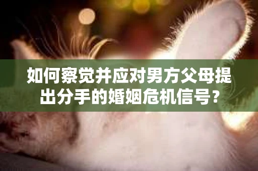 如何察觉并应对男方父母提出分手的婚姻危机信号？
