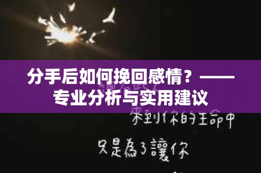分手后如何挽回感情？——专业分析与实用建议