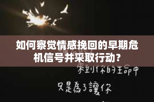 如何察觉情感挽回的早期危机信号并采取行动？